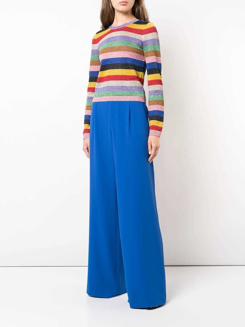 Alice & Olivia Wide Leg Blue Palazzo Pants - Women's Jumpsuit Pants